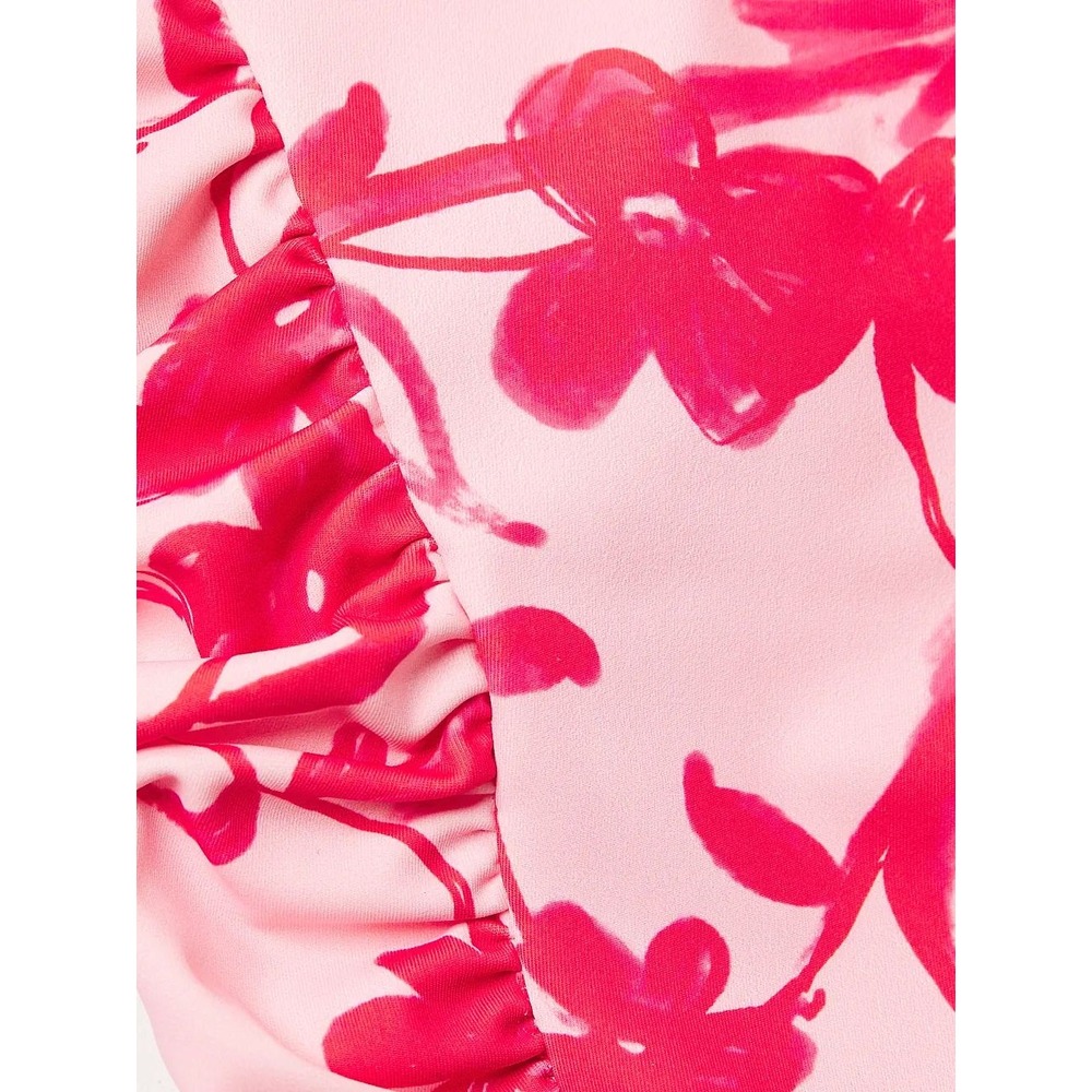 Hutch Jenny One Piece Swimsuit Medium Lipstick Floral Belted Square Neck NWT - Picture 6 of 6